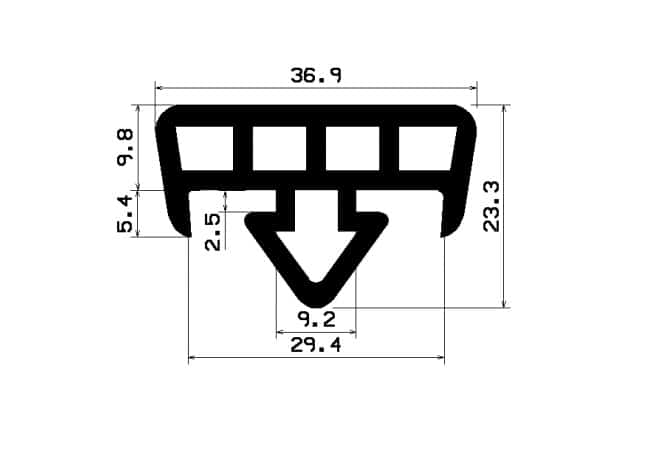Profil gumowy do stojaków i palet, 012140