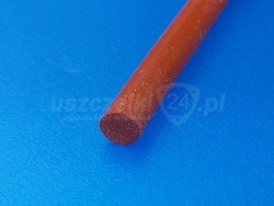 Sznur silikonowy czerwony fi 12 mm lity 60 Sha,  019011