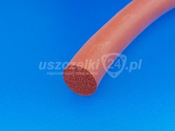 Sznur silikonowy spieniony fi 7 mm, czerwony,  0191436