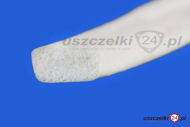 Sznur silikonowy porowaty biały, techniczny z klejem 8x10mm, 029062