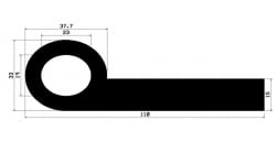 Uszczelka, profil uszczelniający typ P  33 mm, 012821