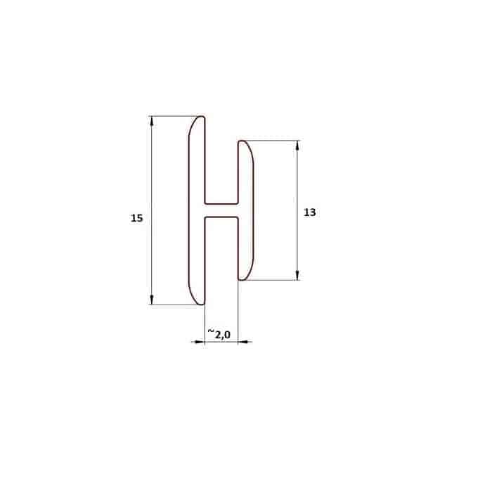 Uszczelka PVC typ H ~2 mm, 12-181