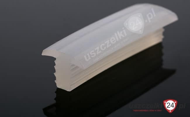 Uszczelka silikonowa transparentna, wciskana, typ T,  023087