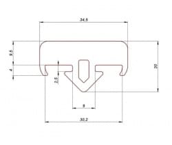 Profil gumowy do stojaków i palet, 68-158