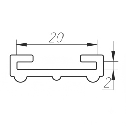 Gumowa opaska 2x20 mm 032263