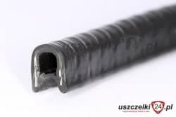 Uszczelka, osłona krawędzi 1-2mm, zaciskowa czarna niepalna 54-479 certyfikat EN-45545-2
