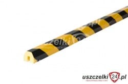 Profil ochronny PU żółto-czarny z klejem, odbój ostrzegawczy na krawędź 7 mm, PU3044728