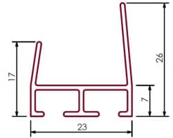 Aluminiowy profil dolny i górny bramy garażowej 20 mm, L-252 cm, 57-585