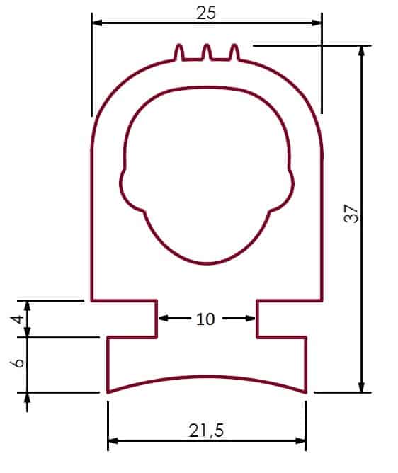 Gumowy profil klapy wywrotki, 027212