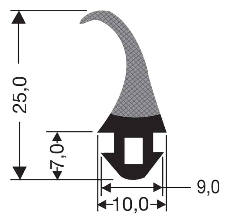Uszczelka drzwi chłodni czarna, 32-082