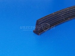 Uszczelka silikonowa czarna 10x6x2 mm, wciskana, typ T,  023001