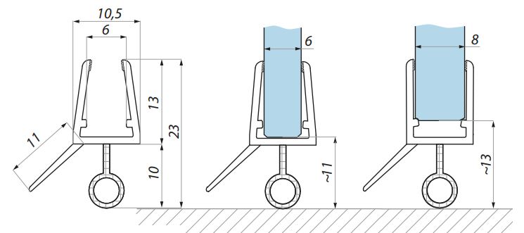 Uszczelka kabiny prysznicowej 6-8 mm, czarna 015684BL