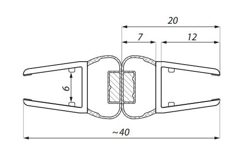 Uszczelka kabiny prysznicowej 6-8 mm z magnesem, 015693