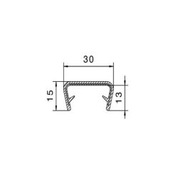 Osłona krawędzi 20-23 mm, zaciskowa czarne PVC, 04681017