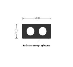 Uszczelka samoprzylepna 10x20 mm z otworami, 062588