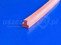 Uszczelka silikonowa czerwona, wciskana, typ T 60 Sha 6x3,1x3x3 mm do zgrzewarek, 0991157