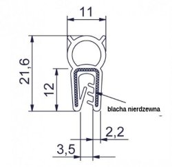 Uszczelka do drzwi samozaciskowa na krawędź 1,0 - 4,0mm silikonowa FDA biała - 046854SIL