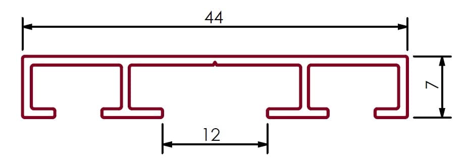 Aluminiowy profil pod uszczelki bram garażowych, 57-590