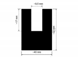 Gumowa osłona EPDM na krawędź 9,5 mm, czarna 023559