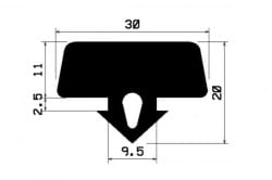 Profil gumowy do stojaków i palet, 012319