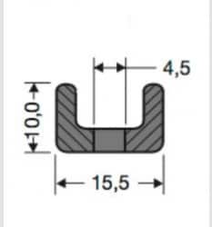 Profil mocujący PVC uszczelki drzwi chłodni, 32-449