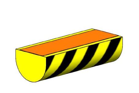 Profil ochronny PU żółto-czarny z klejem, odbój 40x27 mm PU3044727
