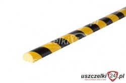 Profil ochronny PU żółto-czarny z klejem, odbój 40x27 mm PU3044727