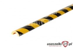Profil ochronny PU żółto-czarny z klejem, odbój fi 30 mm PU3044629 