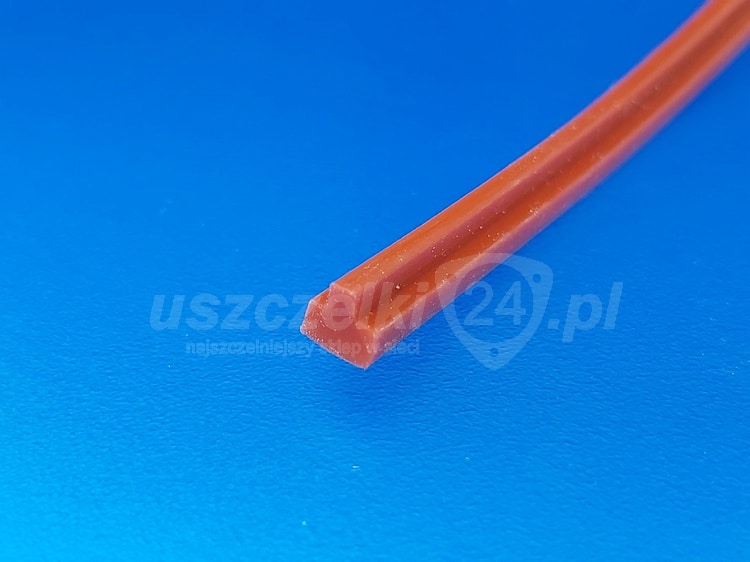 Profil T silikon czerwony 5x5x3x2mm, 0230555