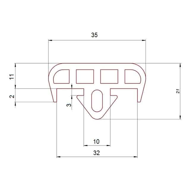 Profil z miękkiego PVC do stojaków i palet, 84-103