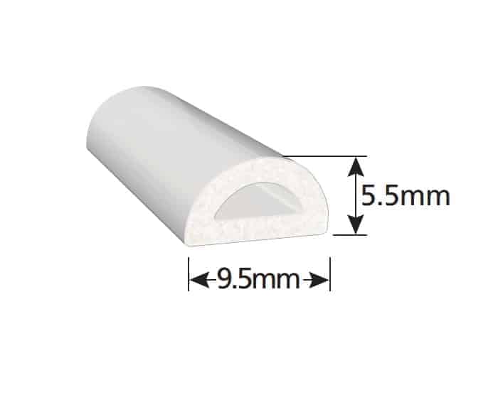 Uszczelka białe EPDM komórkowe 5x9,5 mm z taśmą klejącą producent 3M, 07942-B01