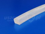 Uszczelka silikonowa profil D lity 7x8mm transparent 65 shora, 023816