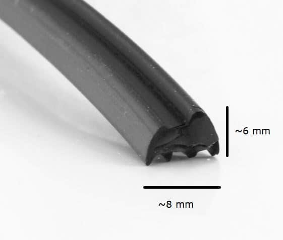 Uszczelka szyby 6 mm, czarna, 015125BL