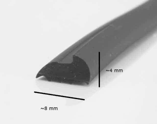 Uszczelka szyby 8 mm, czarna, 015124BL