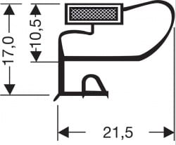 Uszczelka z magnesem szara do drzwi urządzeń chłodniczych, 32-134-G